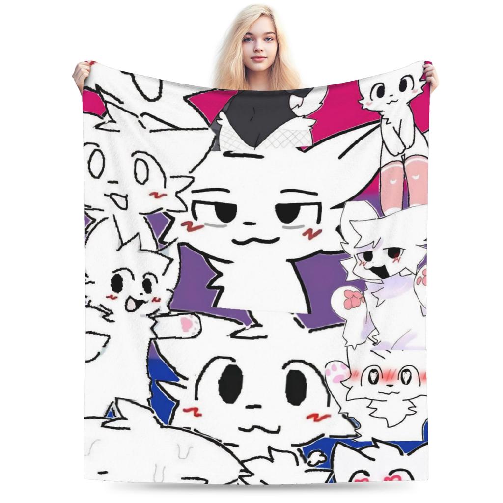 Boykisser Silly Cat Blankets Fleece Spring Autumn Cartoon Portable Super Soft Throw Blankets for Bedding Outdoor Quilt