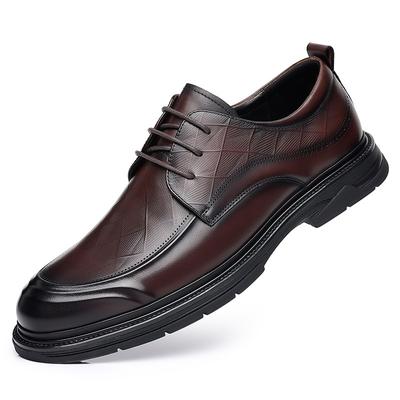 FashionBritish Leather Business Men's Dress Shoes Spring Autumn Soft-soled Man Designer Casual Shoes Fashion Increase Men Wedding Shoe