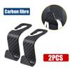 2x Carbon Fiber Black Car Back Seat Headrest Hooks Storage Bag Hook Accessories