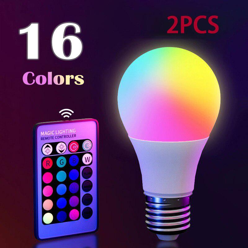 16 Farben RGB Glühbirne LED Mehrfarbige Glühbirne E27 220V Haushaltsbeleuchtung Dimmbar 24 Tasten Fernbedienung Smart Lampe Atmosphärenlicht