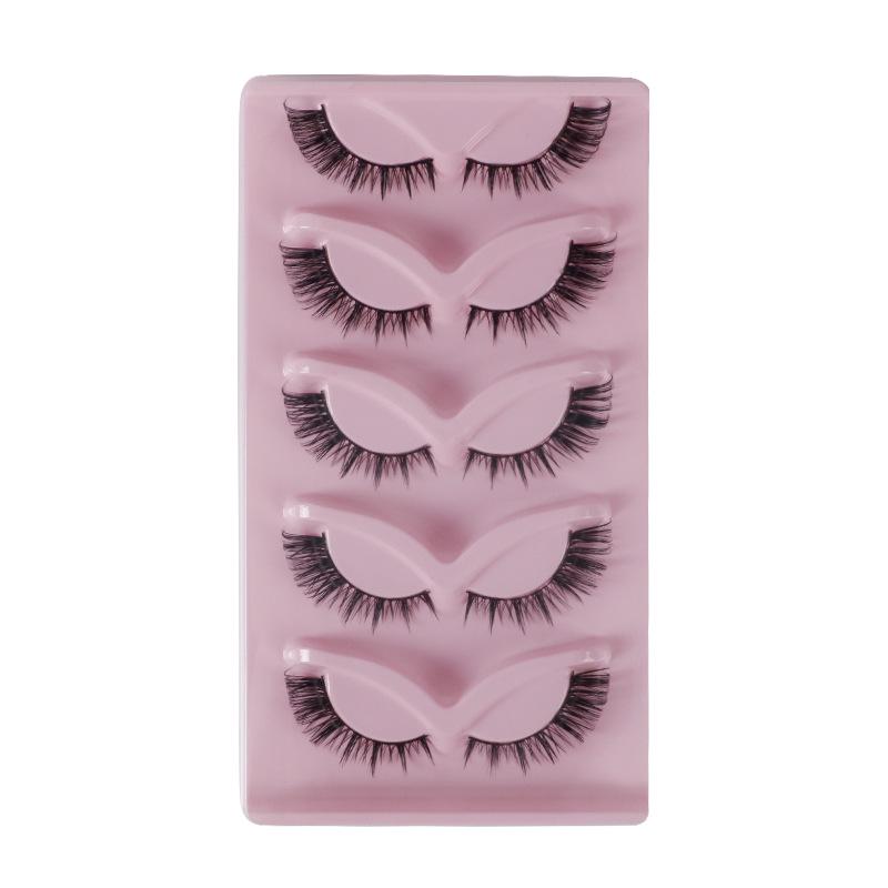 Faux Cils Européens & Américains Style Yeux de Renard Inclinés - Pack de 7 Paires, Coin Externe Allongé, Bande Complète