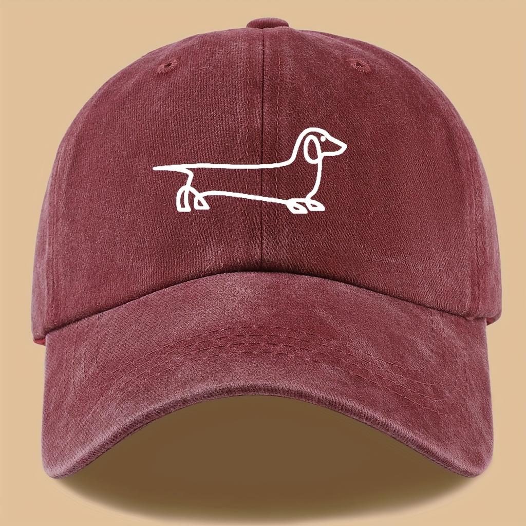 Simple Dog Print Baseball Cap, Versatile for Both Men and Women, Suitable for Outdoor Travel As a Hat