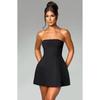 Sommer einfarbig trägerlos hohe Taille sexy Minikleid, Mode lässiges Partykleid für Damen