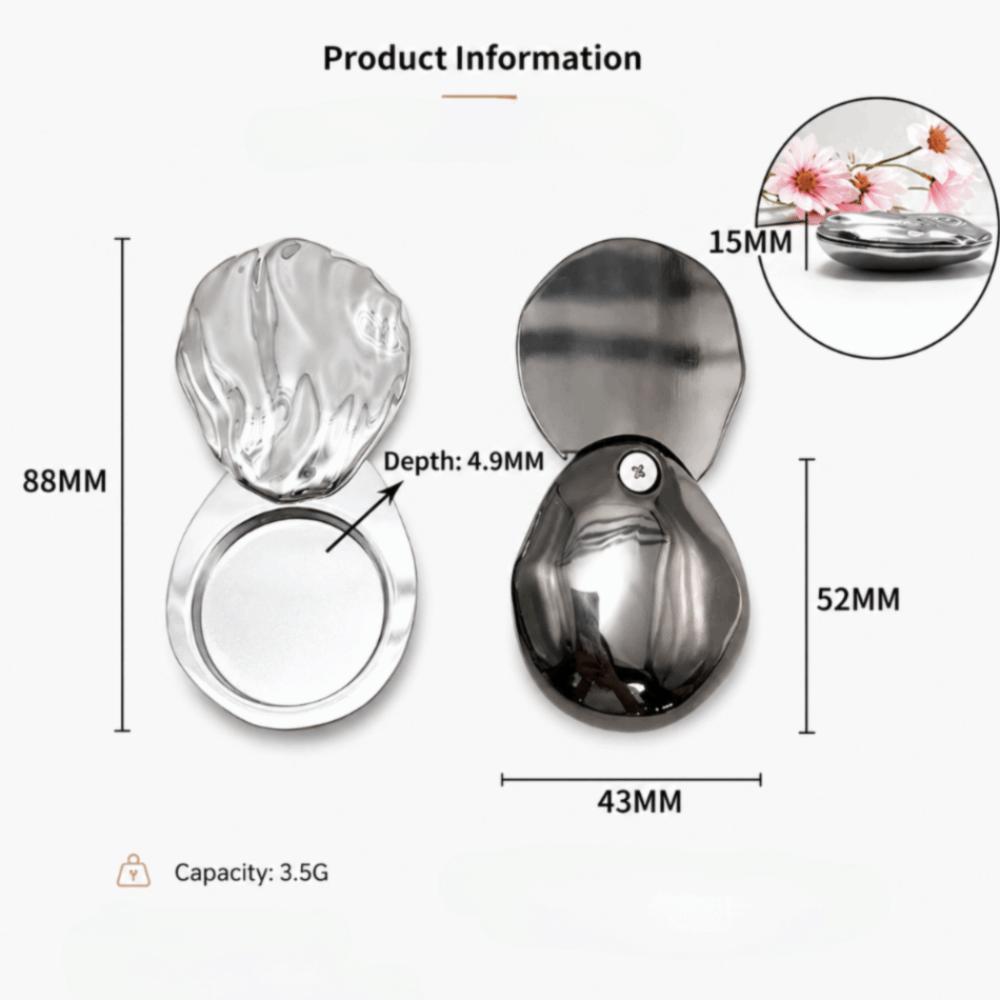 Zinc Alloy Shell Balm Container Shell Embossed Texture Sliding Lid Design Solid Perfume Case Fragrance Storage Box