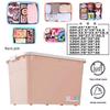 Hantun Pink Plastic Storage Box with Wheels