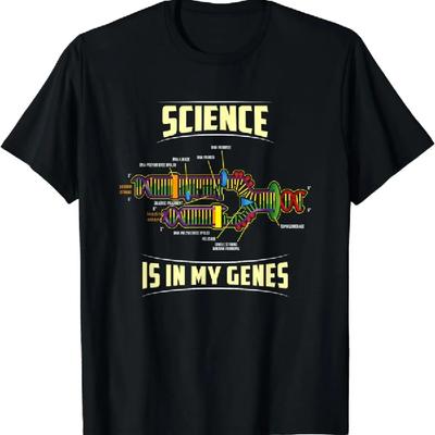 Men Women Clothing Graphic T Shirts Camisetas Science Is In My Genes - DNA Bio Teacher Nerd Funny Science T-Shirt Harajuku