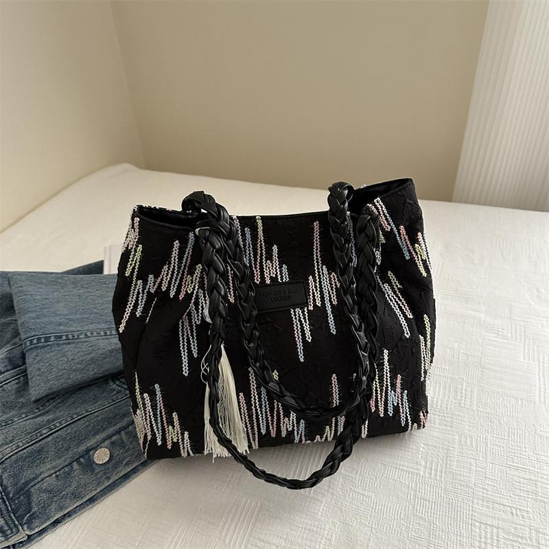 Trendy Canvas Tote Bag For Women 2024 Stylish Spacious Shoulder Bag For College Students And Daily Commute