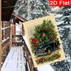 1pc Christmas Winter Holiday Truck Christmas Garden Flag_2 (3)- Garden Decoration Double S, Home Decoration, Yard Decoration, Outdoor Decoration, Lawn