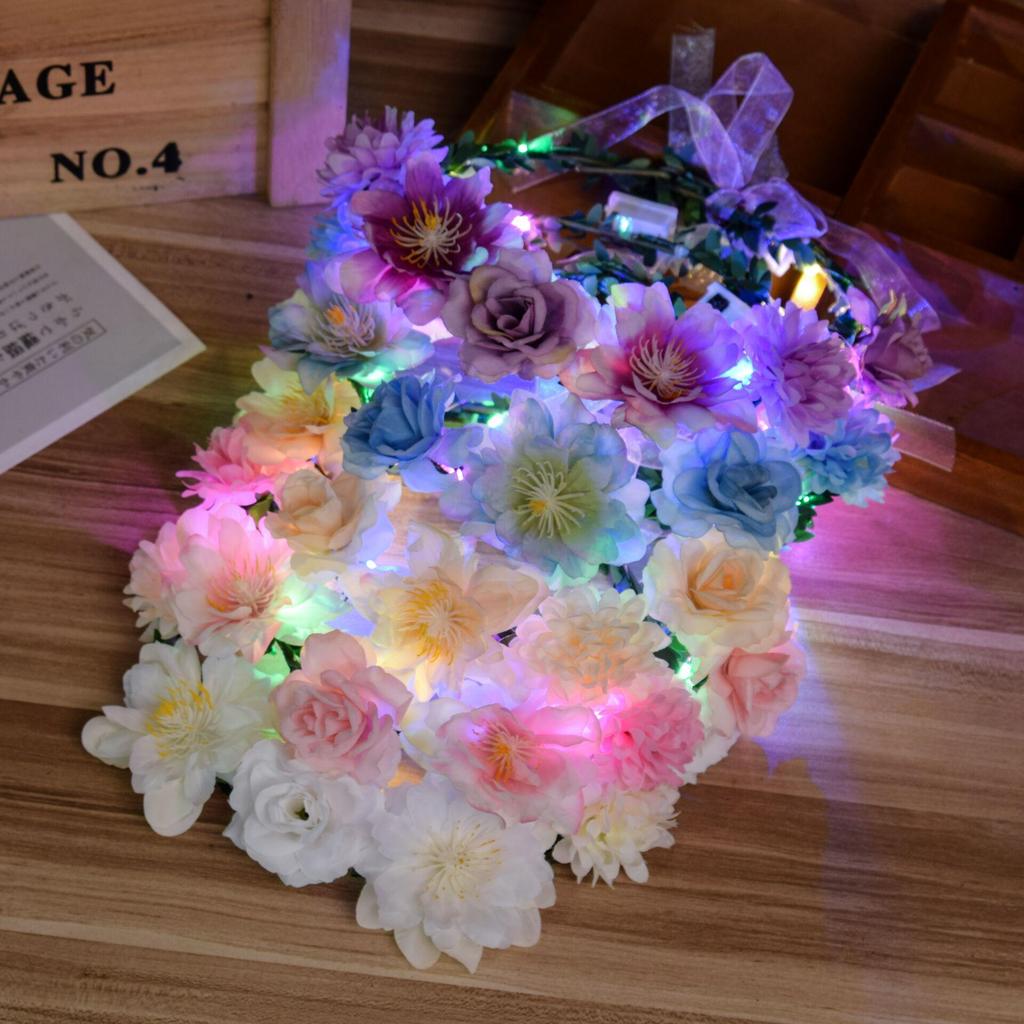 European Night Market Bestseller: Luminous Flower Garland Headband for All Ages