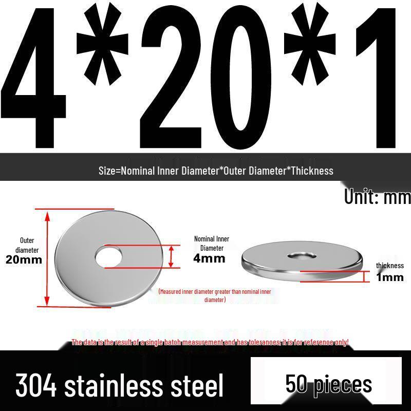 Thickened 304 Stainless Steel Flat Washer Spacer (M2-M36)