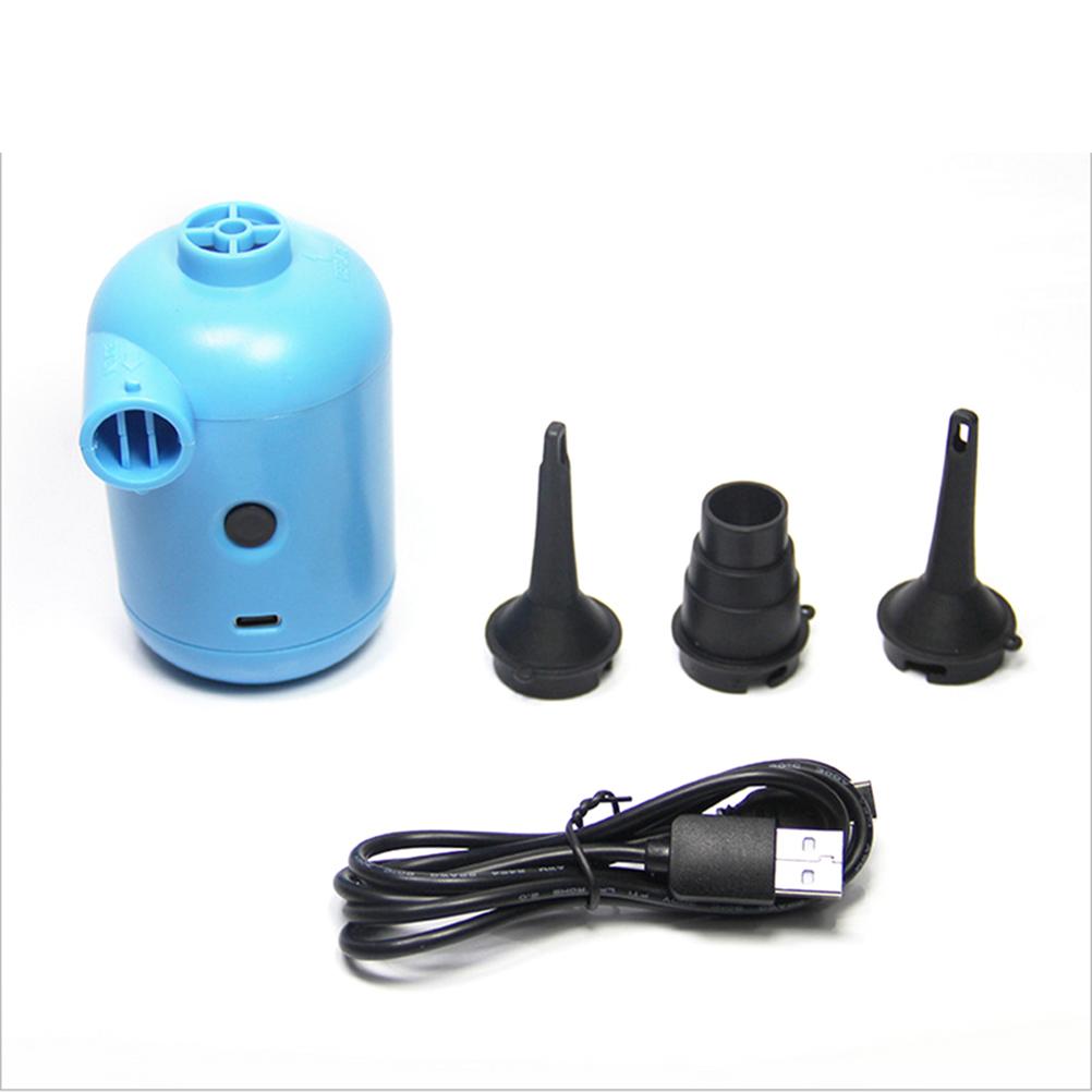 Bärbar Elektrisk Luftpump DC5V USB-kontakt Paddel Gummibåt Säng Soffa Flytande Rad Uppblåsbar Pump med 3 Munstycken