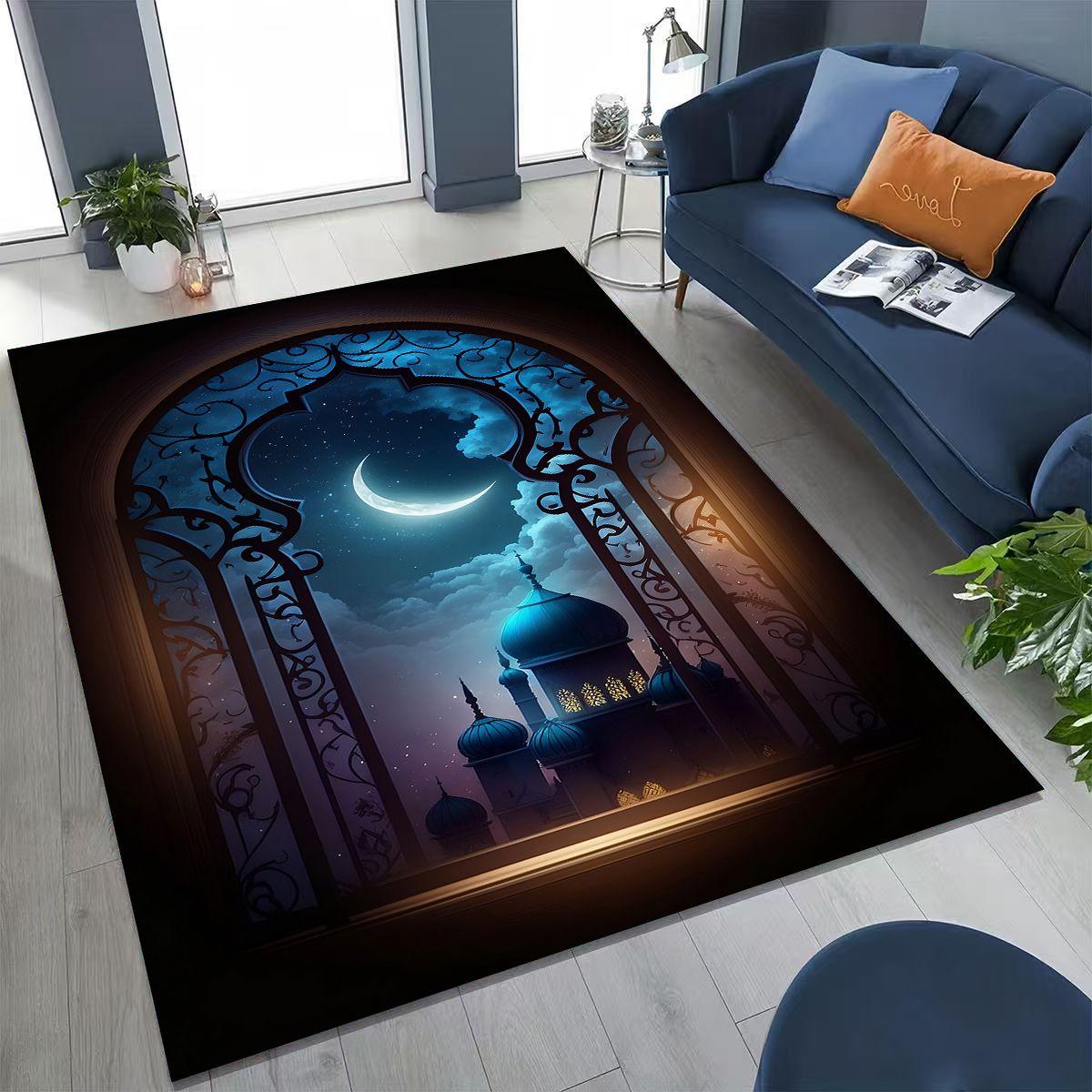 

Мечеть Ислам Молитва Мусульманская Каллиграфия Ковер для Спальни Гостиной Дивана Домашний Придверный Коврик Декор,Большой Детский Игровой Нескользящий Напольный Коврик 40x60cm( 15x23in )