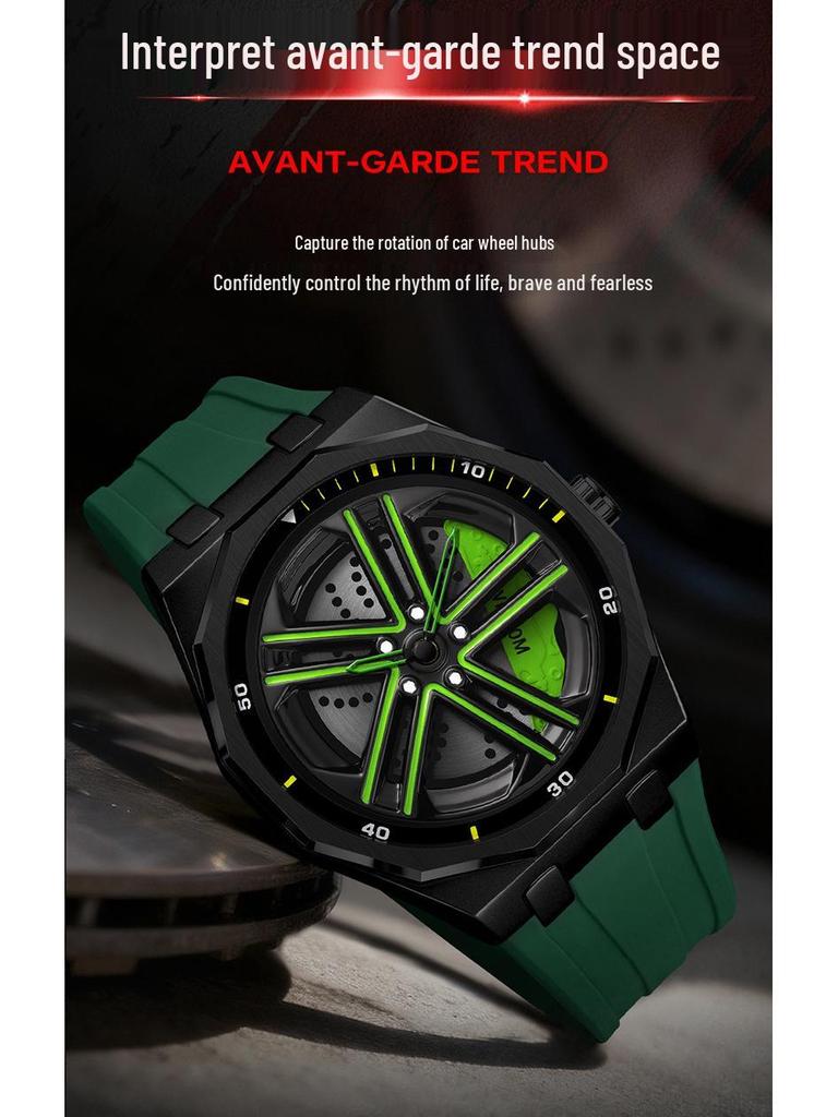 SANDA 1162 Men's Trendy Waterproof Rotating Wheel Quartz Watch