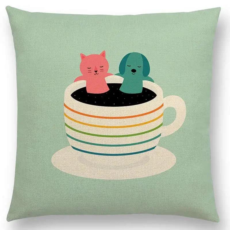 Latest Cartoon Animals Interesting Deer Panda Sheep Bulldog Chameleon Colourful Cushion Cover Car Sofa Throw Pillow Case