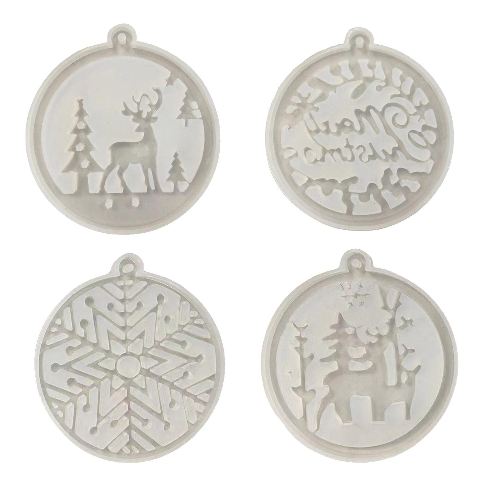 

4 шт. силиконовая форма для брелока-подвески, рождественского брелока, украшения, формы для изготовления ювелирных изделий для любителей рукоделия прозрачный