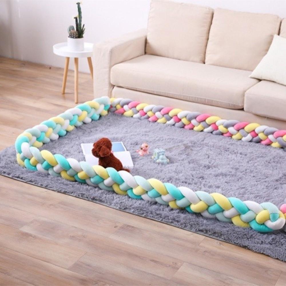 Handgefertigter Bettschutz Atmungsaktives Geflochtenes Kissen Babykrippenschutz Gitterbettumrandung Heimdekorationen