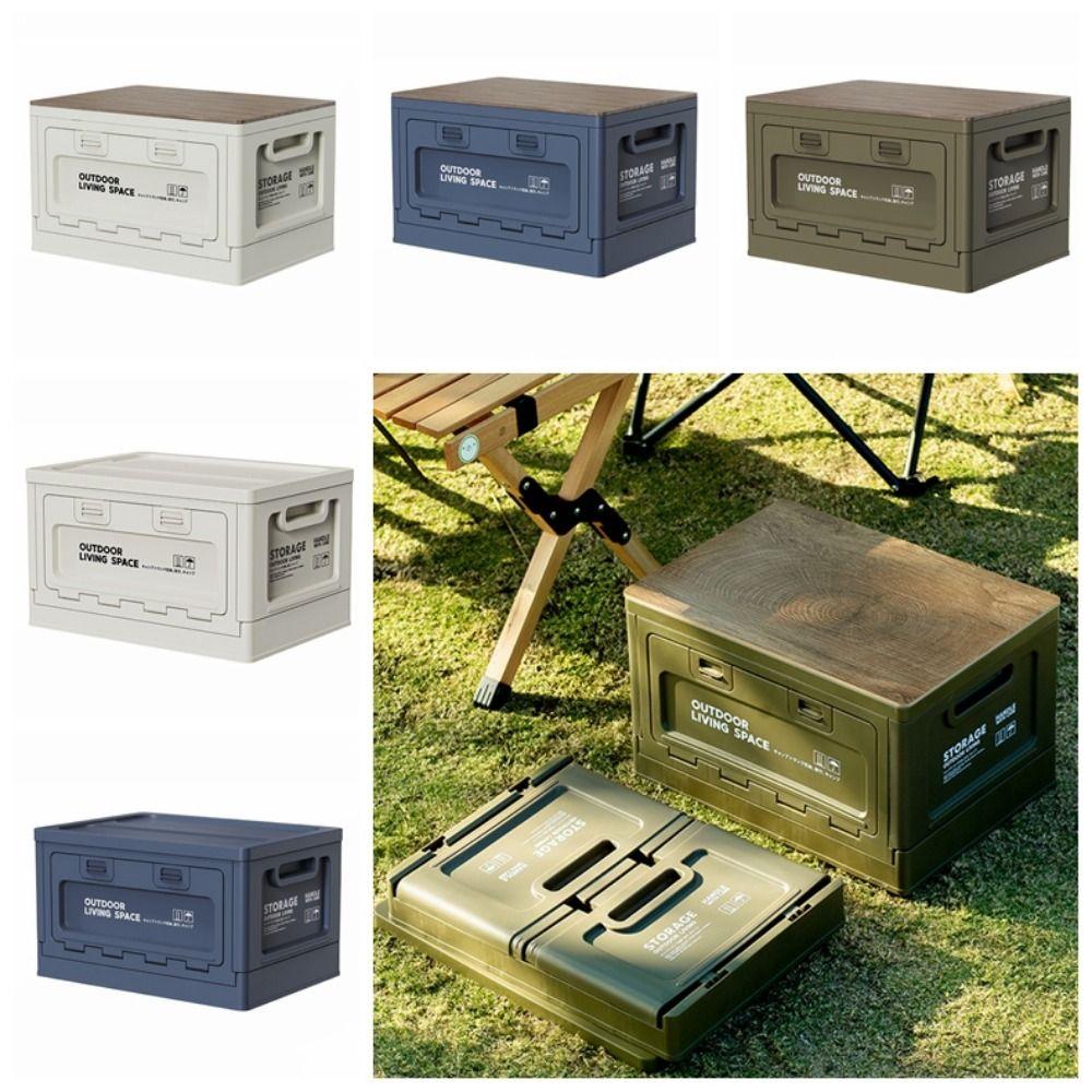 Collapsible Outdoor Sundries Storage Box 27L Foldable Trunk Organizer  Camping Equipment