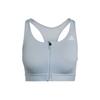 Powerreact Medium-Support Zip Bra Solid Logo Quick-Dry Fitness Sports Bra Women Underwear Light-Blue IX4940