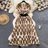 Summer Vintage Women Print Long Dress Elegant V-Neck Sleeveless High Waist A-Line Maxi Vestidos Female New Fashion Robe
