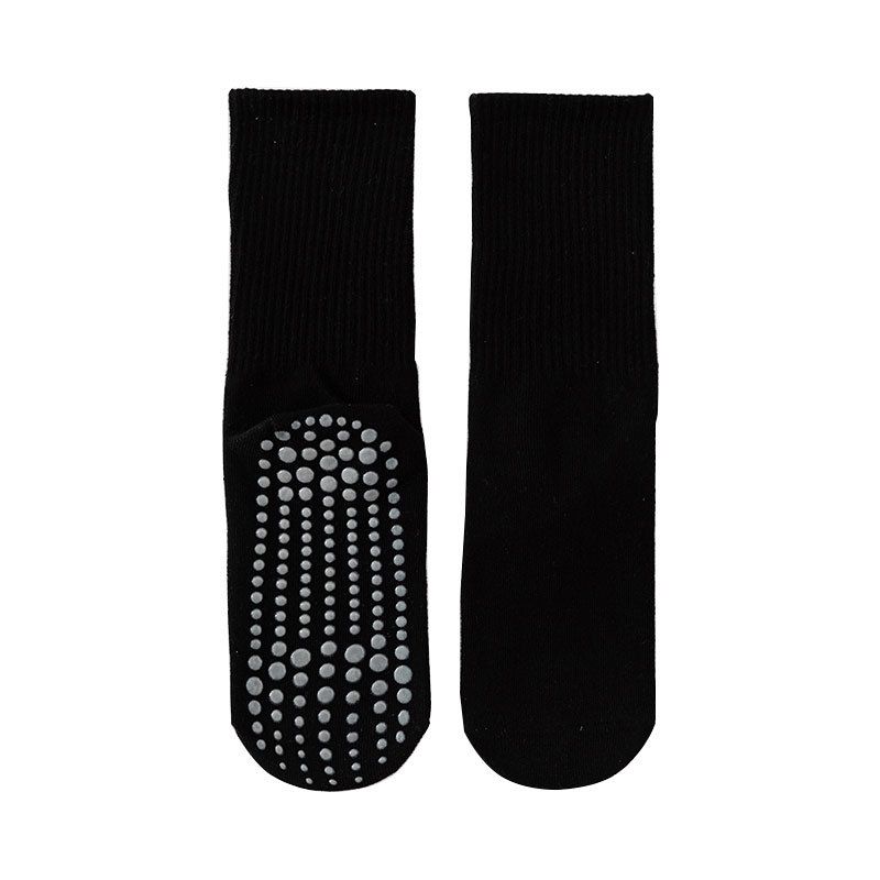 

Женские носки для йоги, гольфы, чистый хлопок, нескользящий силикон, для фитнеса в помещении, пилатеса, женские фитнес-носки для йоги, спортивные Black