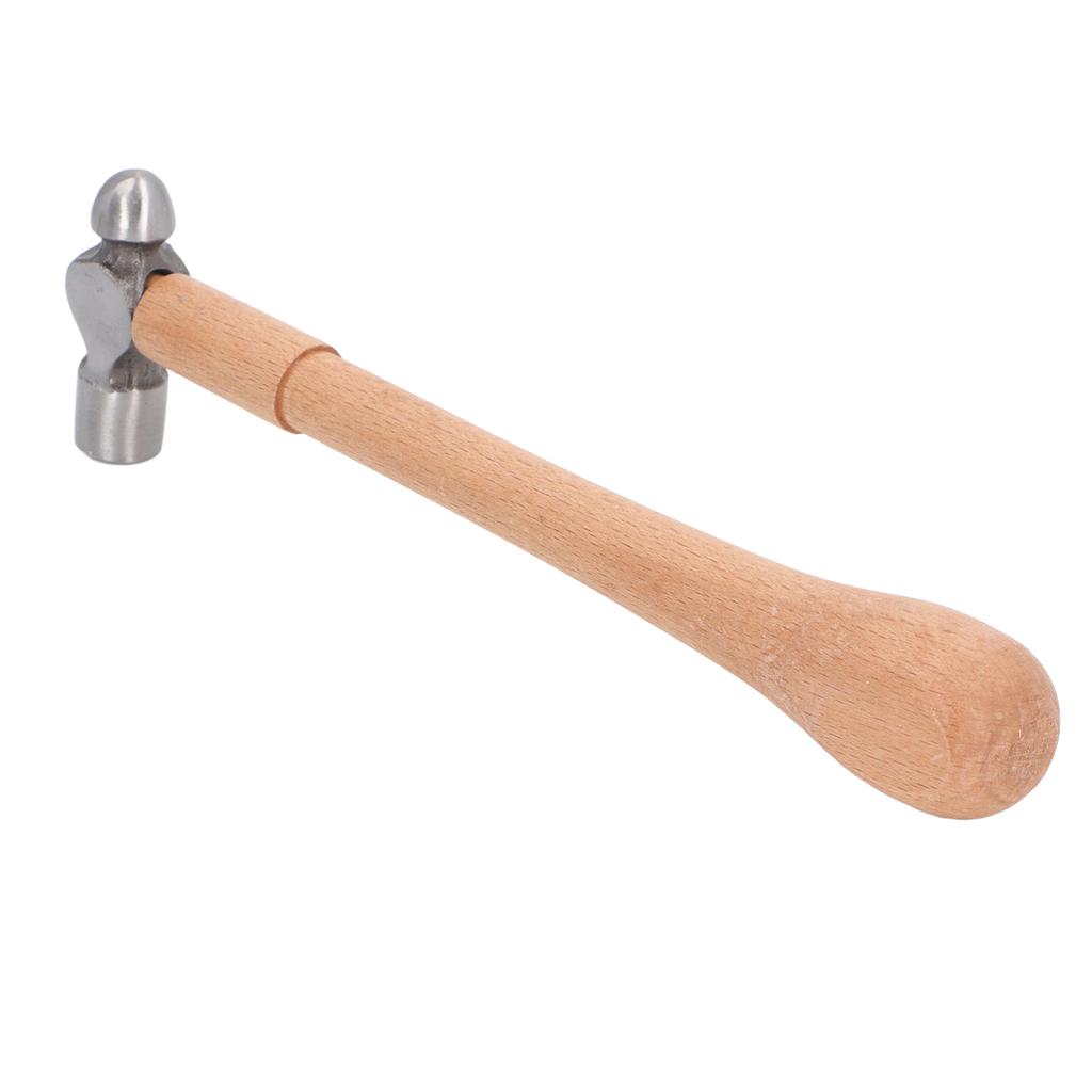 High Carbon Steel   Point Hammer with Ergonomic Wooden Handle,   Round Head Hand Tool for Home Jewelry Hammering