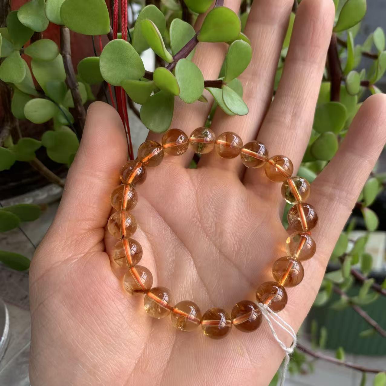 10mm Natural Golden Yellow Tiger Eye Crystal Round Bead Bracelet
