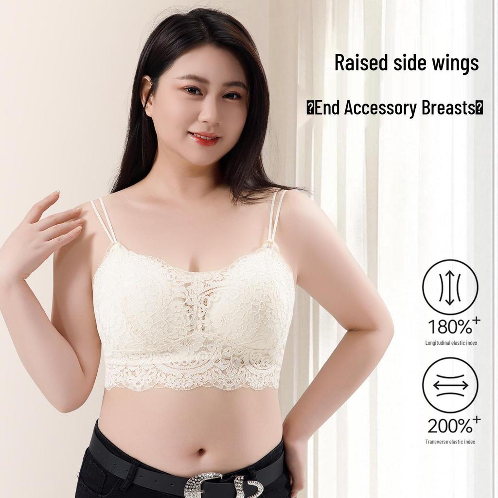 Lace Camisole Women's Beautiful Back Vest: Sexy, Strapless, Plus Size, Inner/Outer Wear with Chest Pads.