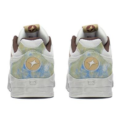 Li Ning Moon White Textile, Cuir Synthétique Antidérapant Amorti Résistant à l'Abrasion Léger Basse Tige AGCS427-4