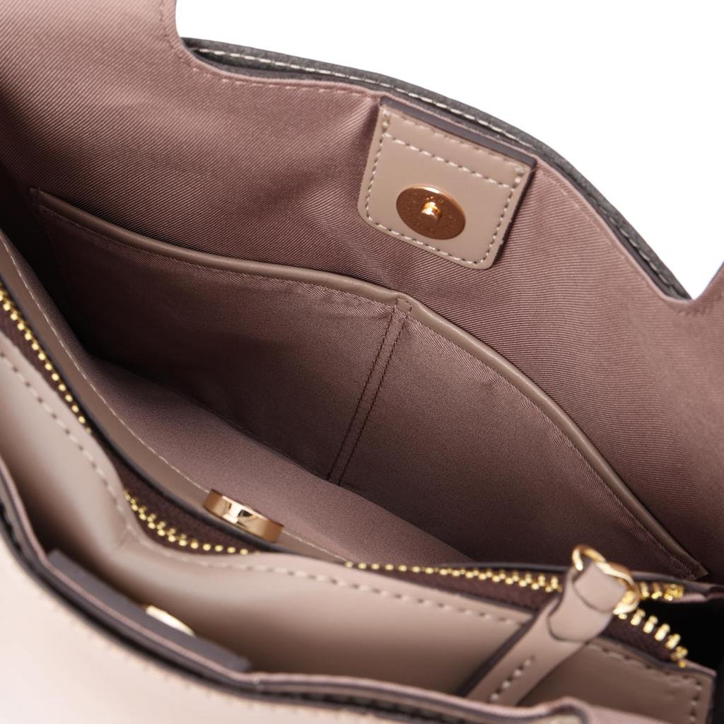 Tote Bag Triangle Shape Mini Tote Bag Greige [Vegan View] Women's (26)