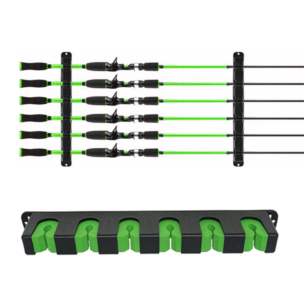 Suportes para Varas de Pesca para Garagem Suporte Vertical para Varas de Pesca Montagem na Parede Rack para Varas de Pesca Porta-Varas Comporta até 6 Varas