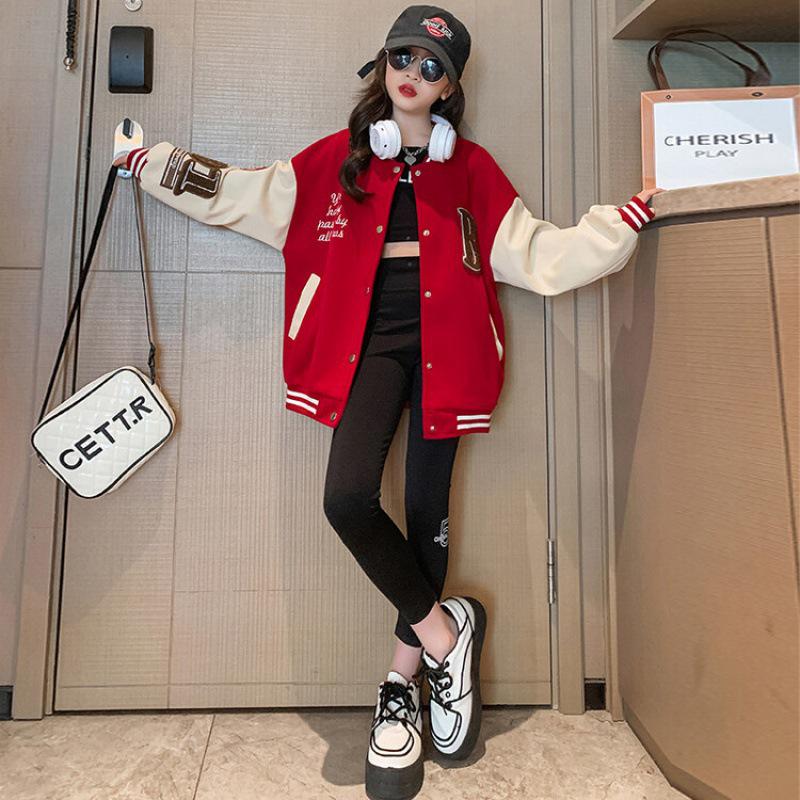 

Стильные бейсбольные куртки для девочек 2023 года — идеальный вариант для осени и весны 170 cm красный