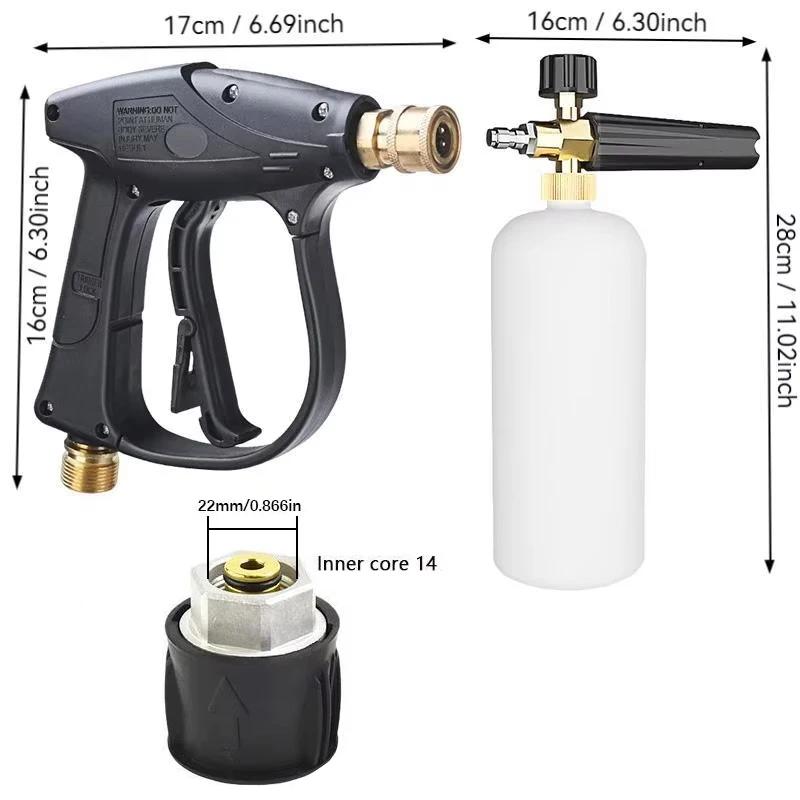 Kit Pistola ad Acqua per Idropulitrice per Pulizia Auto Connettore Tubo per Karcher Nilfisk Parkside Bosch Ugelli a Connessione Rapida
