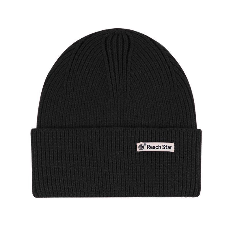 

Женская зимняя шерстяная шапка с наушниками — однотонная, универсальная, ветрозащитная, плотная вязка для тепла на открытом воздухе. One Size чёрный