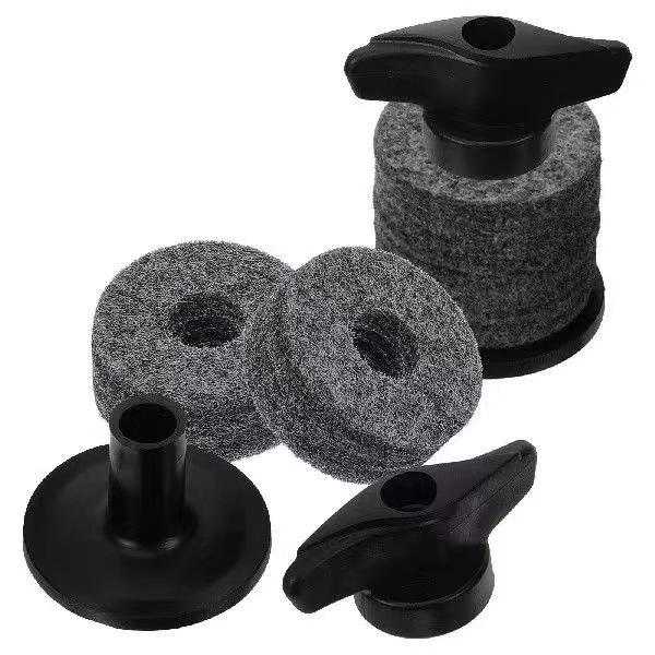 Cymbal Bracket Kit: Includes Plastic Bracket, Drum Cymbal, Felt Pad, Fixing Screws.
