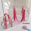 Colorful Transparent PVC Tote: Large Waterproof Beach & Toiletry Bag