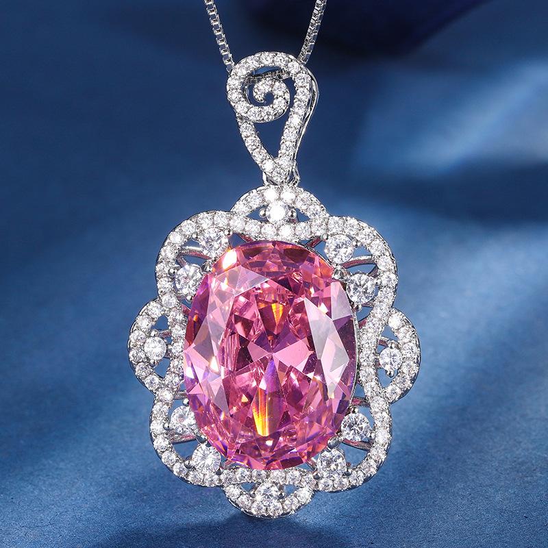 Jewelry Copper Bottom Gold-Plated Simulation Color Treasure Temperament Luxury Large Denier-Shaped Set Main Stone 15 * 20
