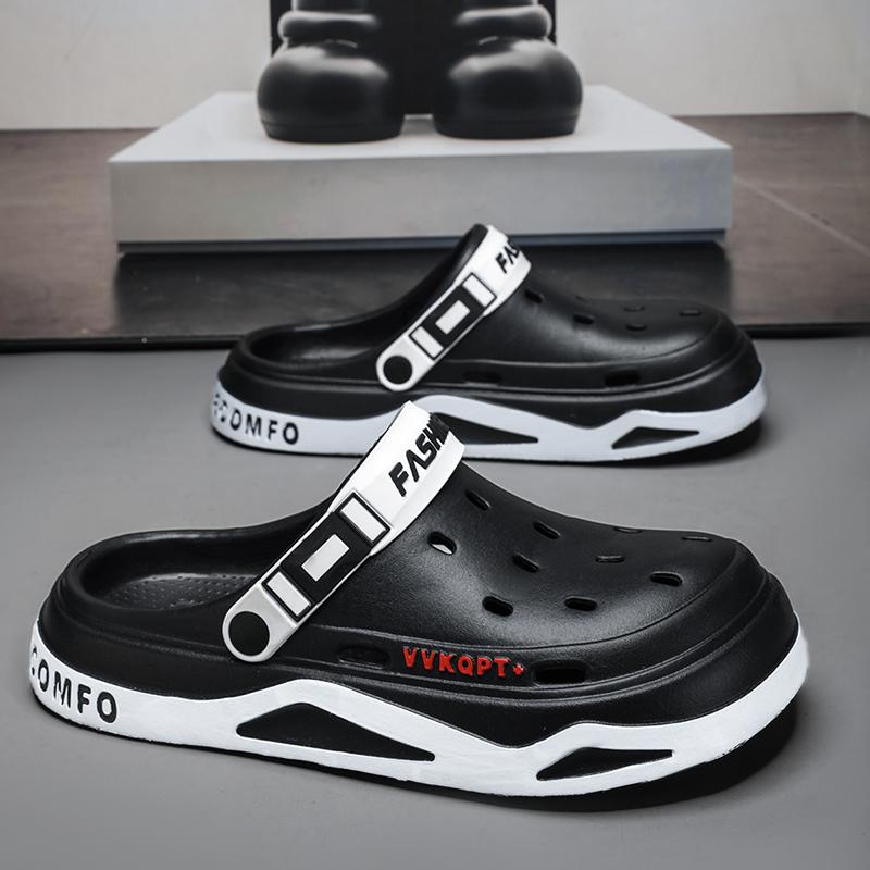 Módní pánské letní děrované zahradní boty prodyšné venkovní sandály, perforované boty, plážové sandály se silnou podrážkou, boty pro řidiče