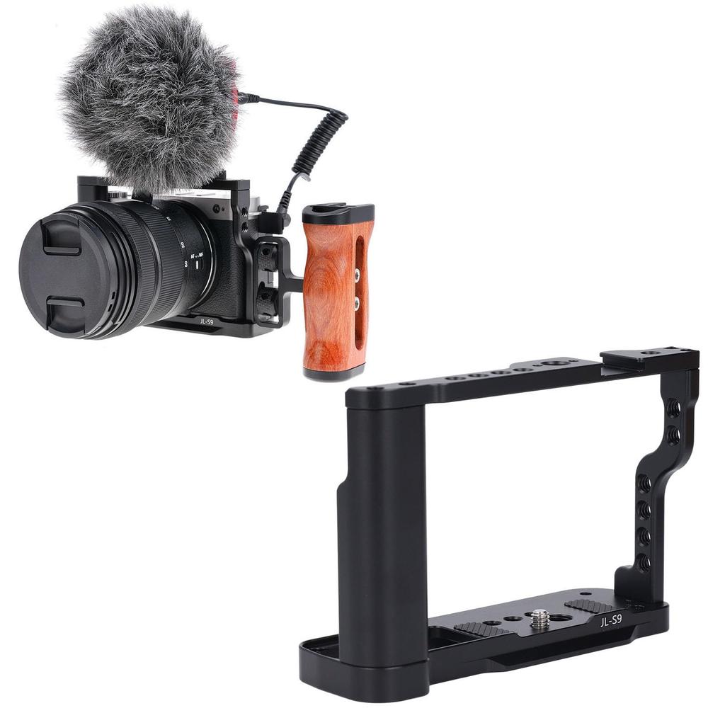 Aluminum Alloy Camera Cage for Easy Assembly and Integrated Cold Shoe Quick Release Plate for Secure Screw Screw S9, Disassembly, Mount, Arca-Style