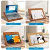 Wood Textbook Book Stand 6 Angles Adjustable Book Holder with Metal Page Clips for Music Scores Cook Recipe Tablet