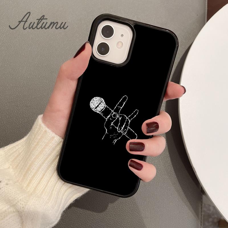 Cool Music Microphone Phone Case for iPhone 11 12 13 14 Pro Max Mini X XR XS SE 2020 6 7 8 Plus Samsung Galaxy S21 S22 Shell