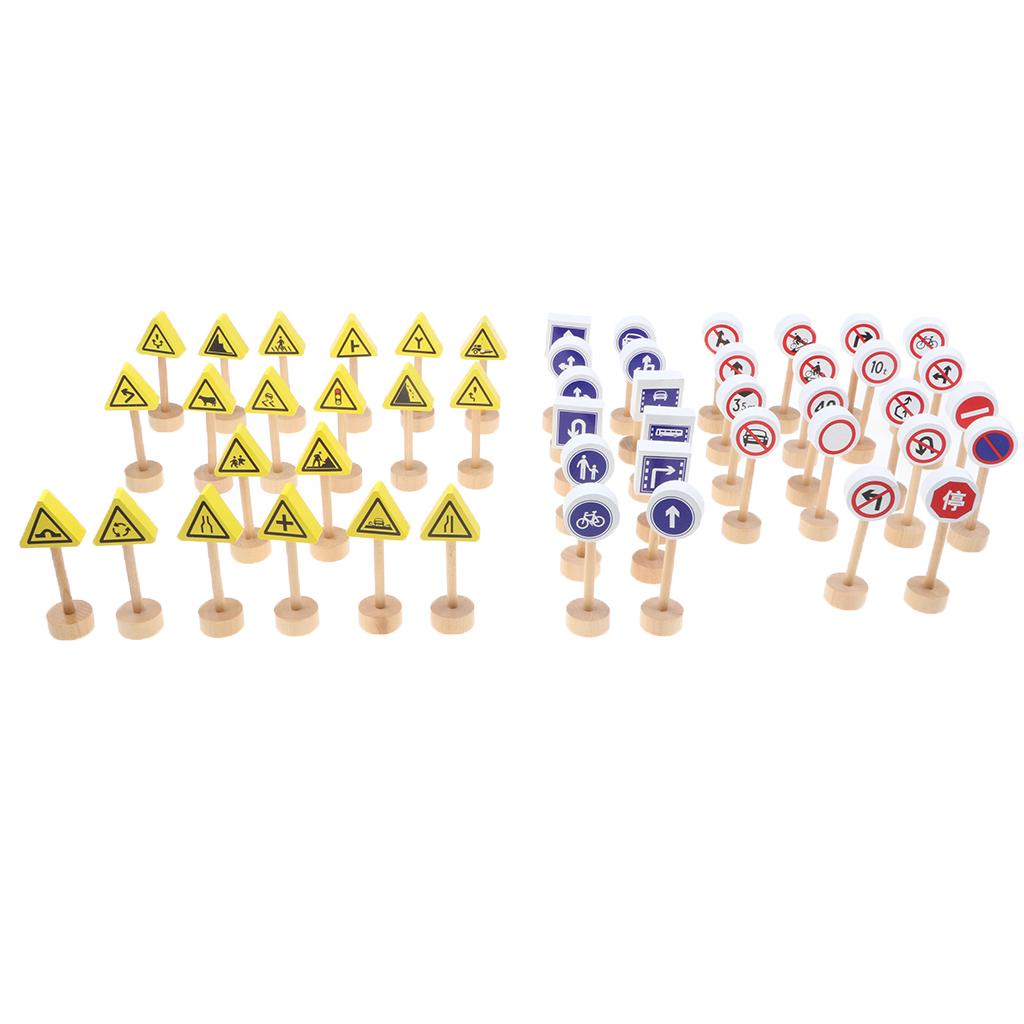 50pcs Wooden Warning & Prohibitory Signs Traffic Signs Baby Educational Toy 50pcs Wooden Warning & Prohibitory Signs Traffic Signs Baby Educational Toy