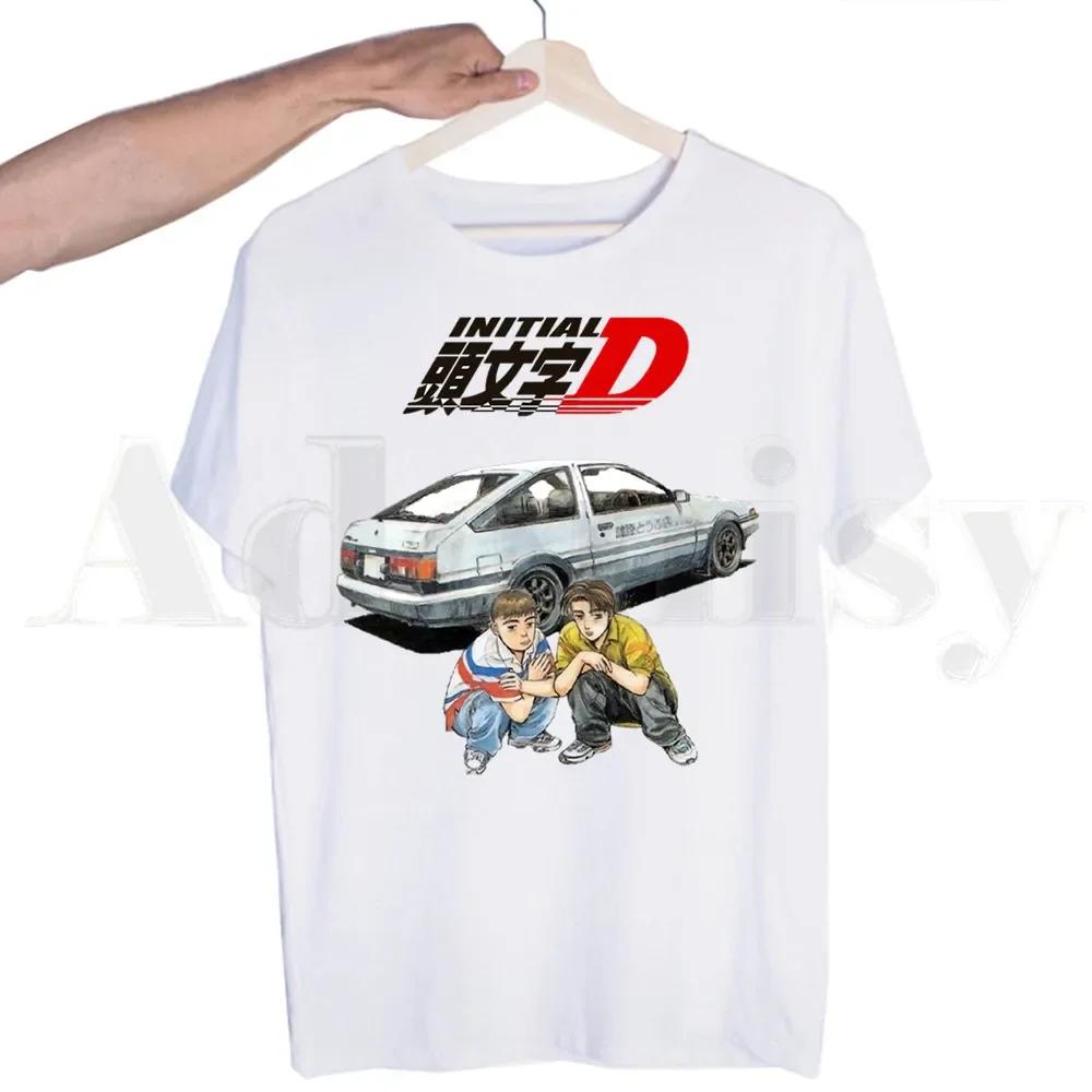 Drift AE86 Initial D 90s Fujiwara Takumi HachiRoku Tshirts Men Fashion Summer T-shirts Tshirt Top Tees Streetwear Harajuku Funny
