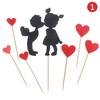 1Set Valentine's DayCake Topper Love Heart Sweet Lovers Cake Topper for Anniversary Valentine's Day Party Cake Decorations