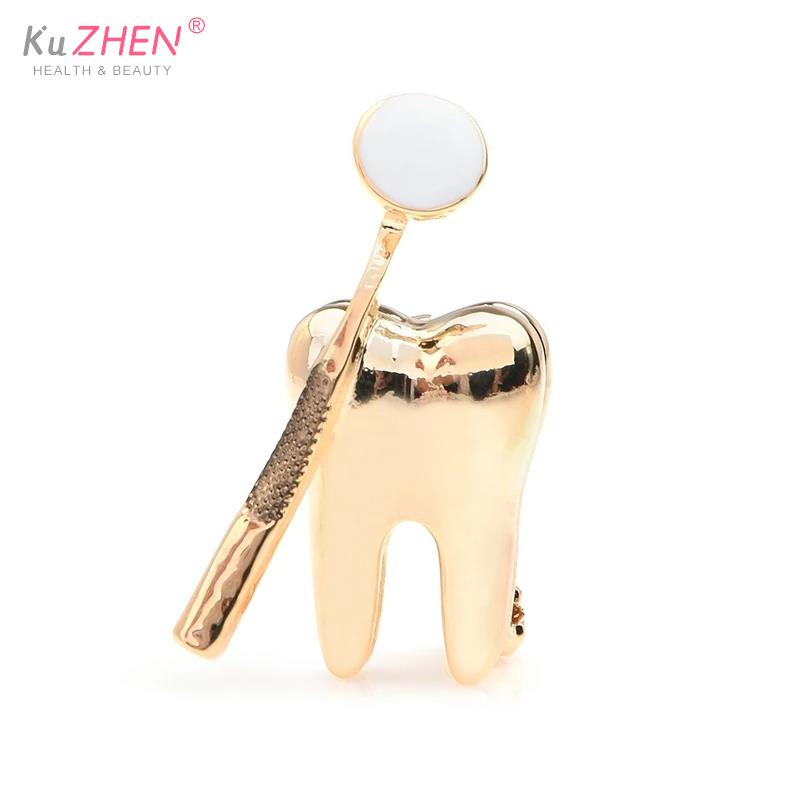 Cartoon Brooch Dentist Badge Brooch Tooth And Toothbrush Enamel Tooth Brooches For Dentist Clothes Decoration Accessories Gift