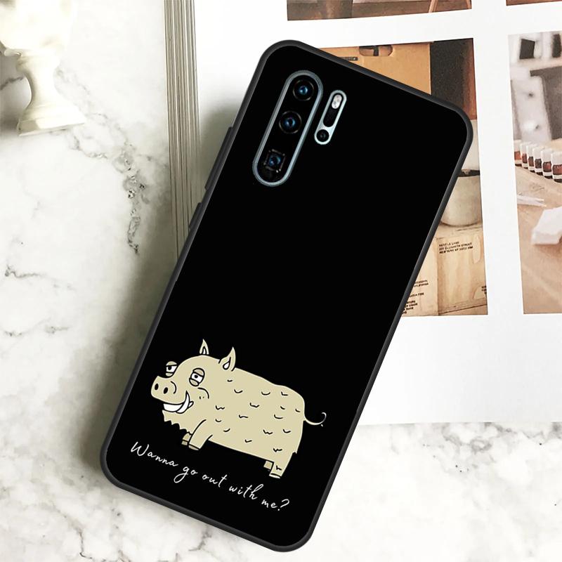 Cute Wild Boar Funny Cartoon For Huawei Nova 7i 8i 11i 12i 12s Y73 Y70 Y90 Y60 Y72 Y61 Y91 9 10 SE P40 Lite P30 Pro Case