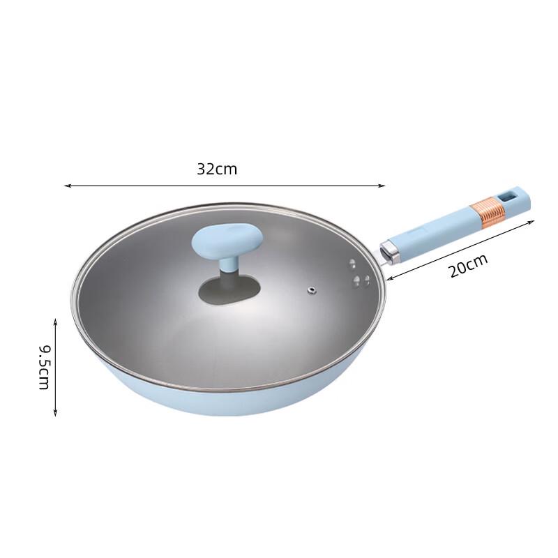 Zhishi 32cm Titanium Non-Stick Stir-Fry Pan