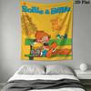 Boule & Bill Wall Tapestry Aesthetic Wall Hanging Printed Fabric Blanket Decorative Tapestries for Bedroom Living Room Home Decor