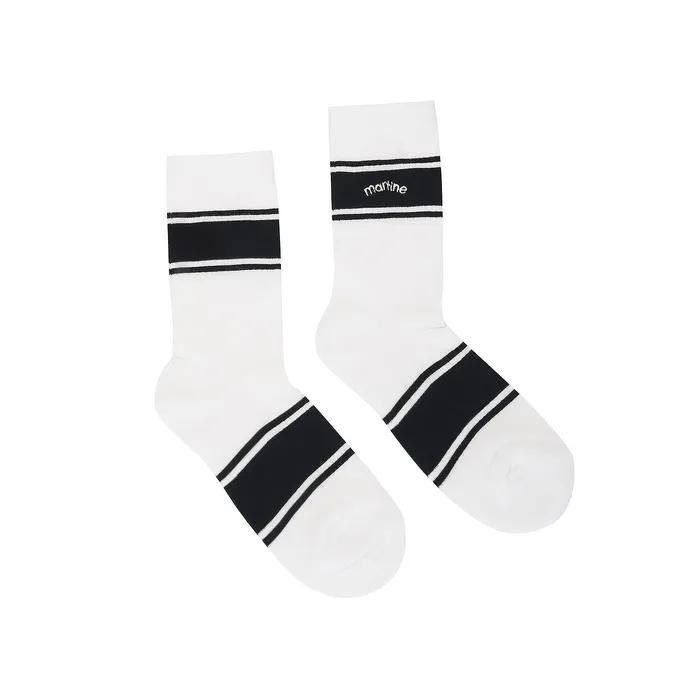 Color Block Middle Socks_White (Men)
