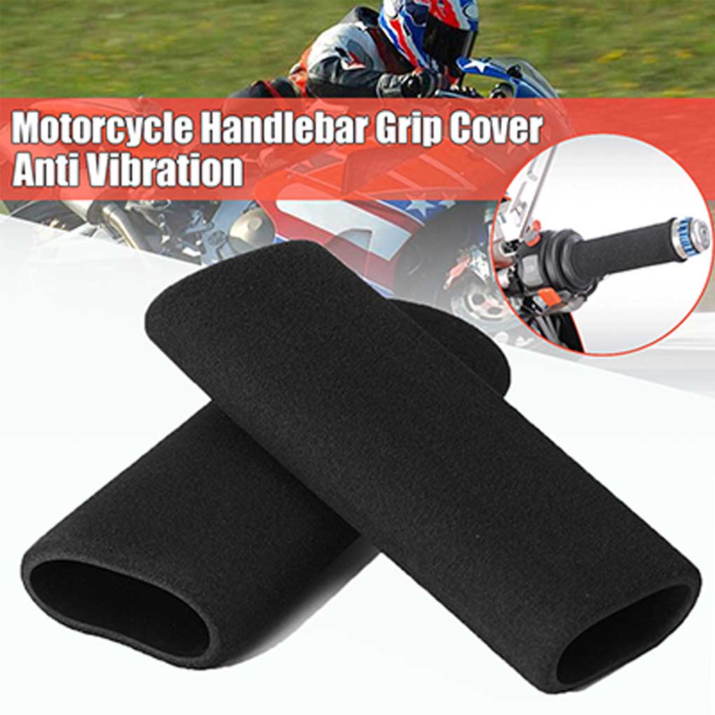 2 Pieces Motorcycle Handlebar Foam Covers Slip-on Non-slip Anti-vibration Sleeve Grips for 3.17-3.68cm Replacing Parts
