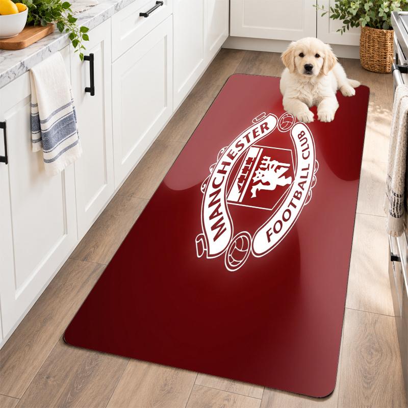 Flannel Kitchen Mat Manchester United FC Soft Area Rug Non Slip Floor Carpet Home Decoration